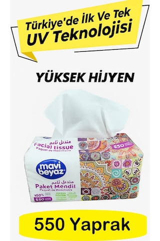 Mavi Beyaz Pratik Paket Çek Kullan Mendil - Peçete 3x550 Yaprak