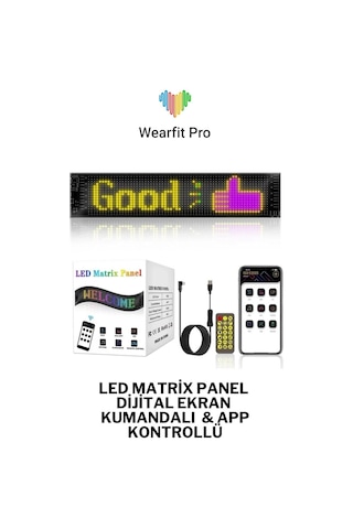 Bolsat Pixel Led Panel 16x192led 19x176cm Dijital Ekran Yazı Ve Animasyon Bantlı Bluetooth