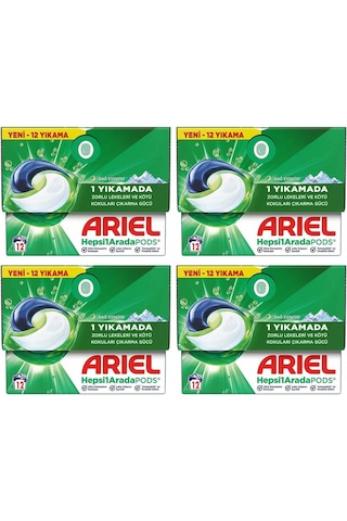 Hepsi1arada Pods Kapsül Çamaşır Deterjanı Beyazlar Ve Renkliler 12 Yıkama X4