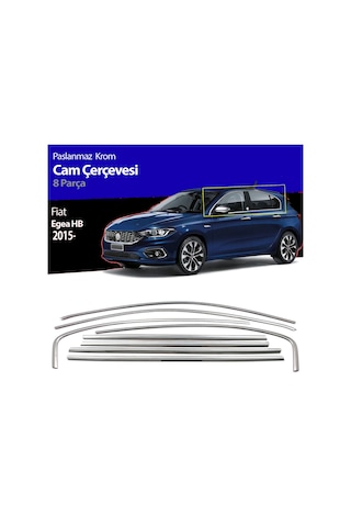 Fiat Egea Hb Cam Çıtası Çerçevesi Komple Set Kromu Nikelajı