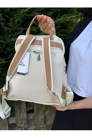 Just Polo Kadın Krem Taba Büyük Boy Sırt Çantası