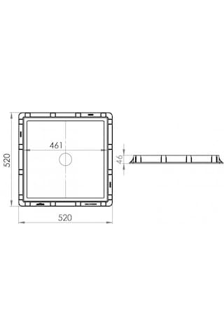 Rögar Kapağı + Çerçeve 50x50 Kare