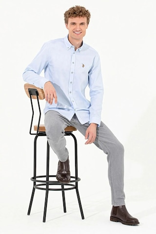 U.S. Polo Assn. Erkek Slim Fit Pamuklu Gömlek 1571695 Açık Mavi