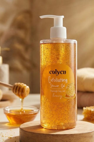 Colyen Arındırıcı Peeling Etkili Duş Jeli Doğal Bal Özlü Pürüzsüzleştirici Vücut Şampuanı 385 Ml