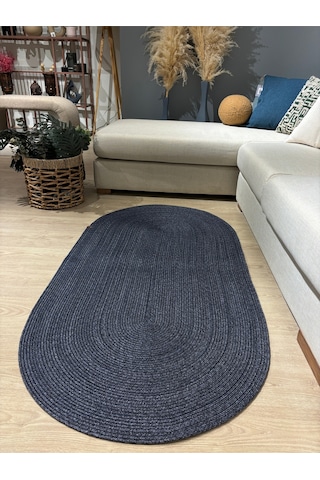 Mavaux Galileo Oval Jüt Yuvarlak Hasır Görünümlü Klasik Halı Kilim Bambulaci