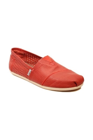Toms Erkek Red Perforated Leather Kirmizi Kırmızı