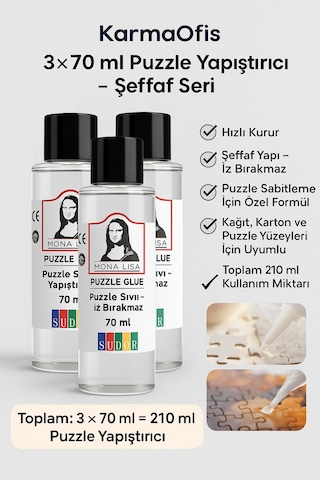 Puzzle Yapıştırıcı 3 70 Ml Şeffaf Sıvı Yapıştırıcı Puzzle Sabitleme & Çerçeveleme İçin