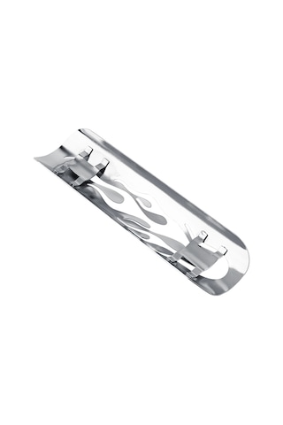 Kosona Motorsiklet Ekzos Koruması Alev Desenli Gümüş - Isı Dayanıklı Metal, 50-70mm Borular İçin, Kolay Kurulum