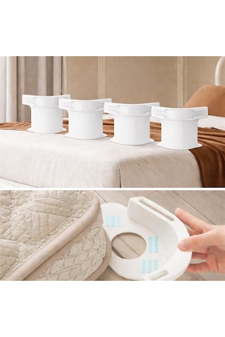 Sunup Sn-29126 Pratik 4'lü Nevresim - Çarşaf Tutucu Sabitleyici Beyaz