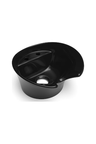 Seramik Kuaför Lavabosu 57 Cm Parlak Siyah Bayan Oval Yıkama Başlığı Siyah