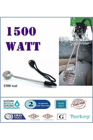 Elektrikli Su Isıtıcı - Daldırma Kova İçi Su Isıtıcı - 1500 Watt