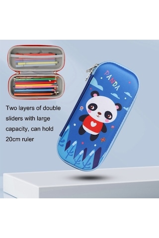 Willowhaven S-888 İlköğretim Okulu Karikatür Eva Kalem Kutusu, Açık Mavi, Düşme Önleyici, 22x10cm, 125g, Çocuk Kullanımı Açık Mavi