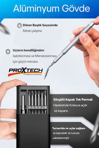 25 Parça Çelik Hassas Mekanik Mıknatıslı Bits Tornavida,saatçi Tornavidası, Yıldız, Düz, Torx Takım