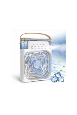 Ls18 3 Kademeli Su Spreyli Parfüm Hazneli Masaüstü Vantilatör Fan Beyaz