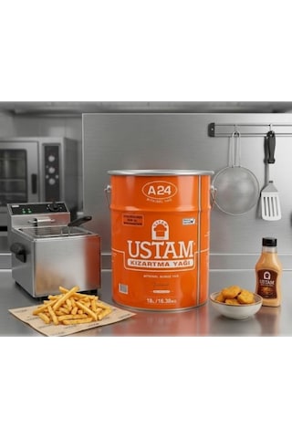 Ustam A24 Bitkisel Susuz Kızartma Yağı 18 L 16.38 Kg Teneke