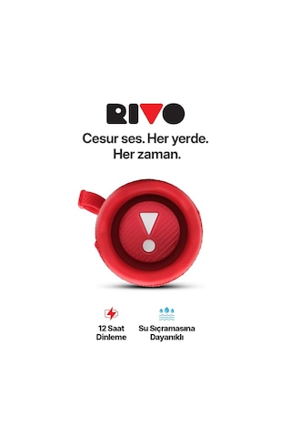 Powerway Rivo Kırmızı Taşınabilir Bluetooth Kablosuz Hoparlör 12 Saat Oynatma Çoklu Bağlantı