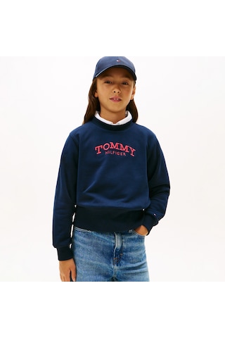 Tommy Hilfiger Crew Neck Çocuk Mavi Sweatshirt Kg0kg08989 Mavi