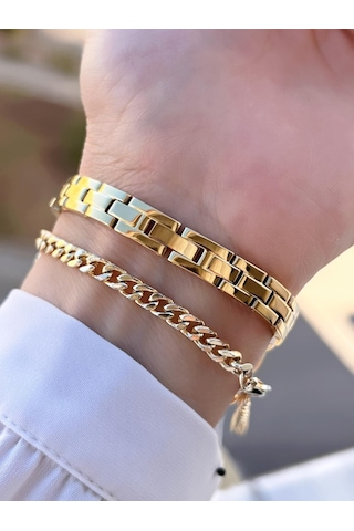 Revello Altın Kaplama Kararma Renk Atma Yapmaz 3atm Su Geçirmez+bileklik Lady Wristwatch Grc.101.m3