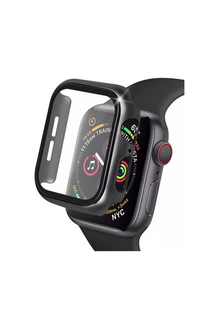 Storeşahin Apple Watch 38mm Uyumlu Camlı Kasa Ekran Koruyucu - Siyah Shn0720