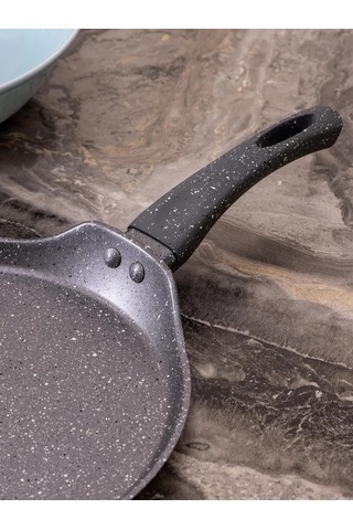 Agness Crepe Tavası "black Marble" 22 Cm Yapışmaz 321030748 Gri