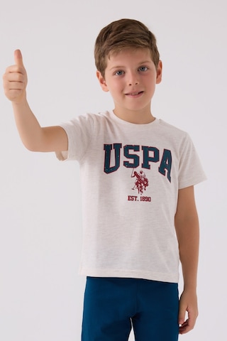 U.S. Polo Assn. Erkek Çocuk Krem Bermuda Takım Krem