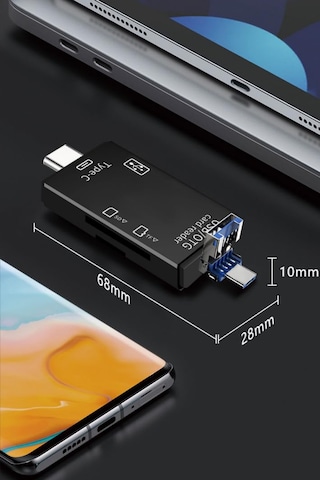 Büro Ev Ofis Cihazları İçin 6hub Otg Card Reader