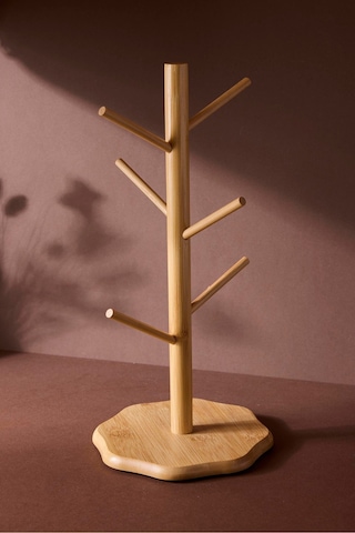 Bamboo Çiçek Desenli Bardak Askılığı Kahverengı Kahverengi