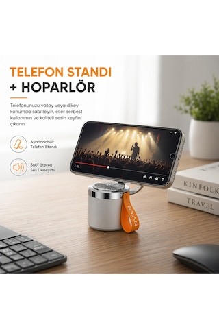 Magsafe Bluetooth Hoparlör Telefon Standı Bluetooth 5.4 5w Güçlü Ses Manyetik Telefon Tutucu Taşınabilir Mini Hoparlör Magsound Pro Ry-msp01