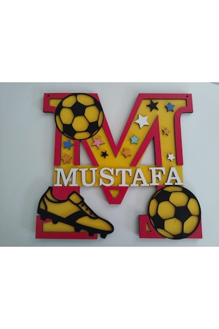 Çocuk Odası Kapı & Duvar Süsü M-harfi İsim Yazılı
