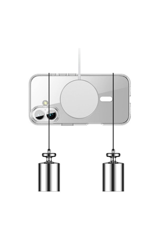Apple iPhone 16 Uyumlu Kılıf Magsafe Şarj Özellikli Transparan Sert Pc Wlons Pita Kapak Şeffaf