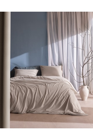 Madame Coco Marlene Tek Kişilik %100 Pamuk Penye Lastikli Nevresim Takımı - Bej 8684427198971 Ekru