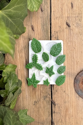 Yaprak Onlu Mum Kalıbı Silikon