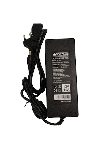 12 Volt 10 Amper Plastik Adaptör Laptop Tipi Adaptör Ip20 İç Mekan