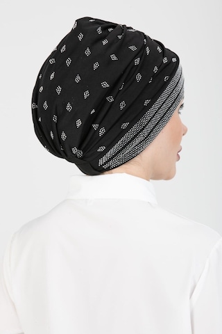 Taşlı Çapraz Geçmeli Taşlı Bone Sdfptgb1001 Siyah