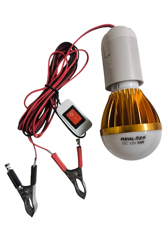 Aküye Takılan Led Lamba 12v Kamp, Karavan, Acil Aydınlatma
