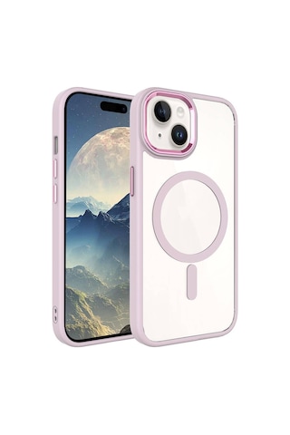Noktaks - İphone 15 Uyumlu Kılıf Magsafe Özellikli Crom Kapak - Koyu Yeşil - T28281