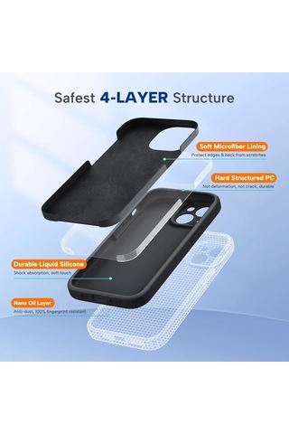 Tr Black Lıquıd Sılıcone For Samsung A35 İle Uyumlu Esnek Silikon Matte Kaymaz Yapı İç Kadife Yüzey Darbe Emici Si