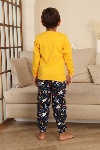 Miniğimin Cicileri Space Baskılı Erkek Çocuk Pijama Takımı - Sarı