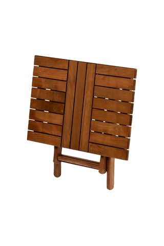 Bahçeme Kaş 50X50 Katlanır Ahşap Bahçe Balkon Sehpası X2