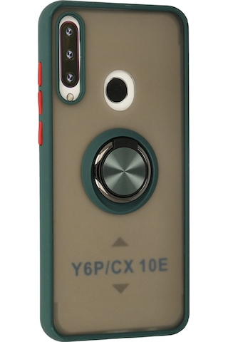Newface Huawei Y6p Kılıf Montreal Yüzüklü Silikon Kapak Semeglbl - 23 - Yeşil