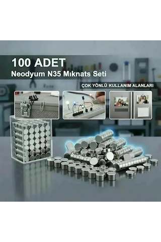 100 Lü 8x3mm Yuvarlak Neodyum Mıknatıs