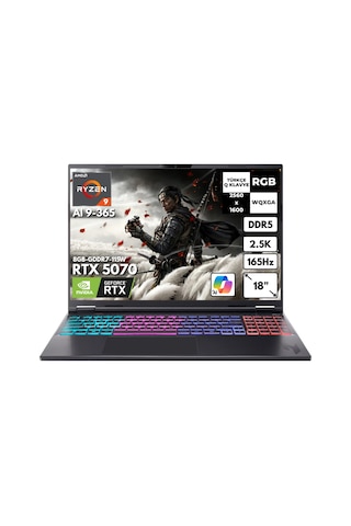 Acer Nitro 18 AI AN18-61-R9Y9 NH.QYJEY.002HMF7 Ryzen AI 9-365 48 GB 2 TB SSD RTX5070 18" Free Dos Dizüstü Bilgisayar