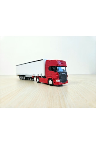 1/64 Ölçek Kırmızı Scanıa R730 Tır Maketi 25 Cm Boy