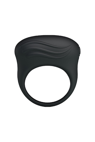 Carmine Pretty Love Bertram Pürüzsüz Silikon Titreşimli Penis Halkası Siyah
