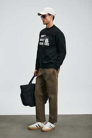 Lufian 112030173 Henry Erkek Sweatshirt Siyah