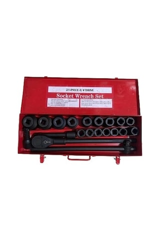 Socket Pro Socket Wrench 3/4 Ağır Tip Lokma Anahtar Takımı 21 Parça