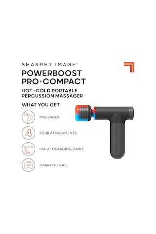 Daha Keskin Görüntü Powerboost Pro+ Kompakt Vurmalı Masaj Tabancası - Taşınabilir Sıcak Ve Soğuk Terapi, 4 Aparatlı Ve 6 Hızlı Elektrikli Küçük Masaj Tabancası, Derin Doku Titreşimli