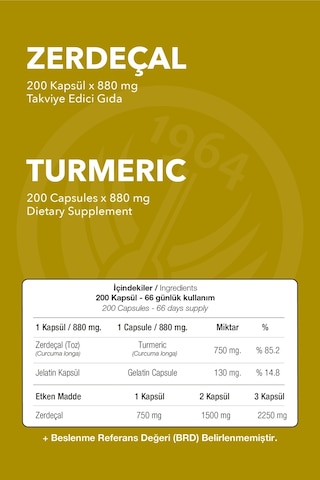 Sepe Natural Nop Zerdeçal Turmeric Full Potency 200 Kapsül x 880 MG