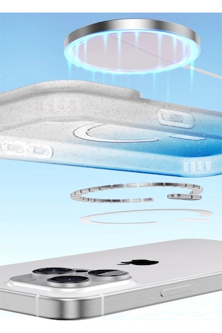 Apple Uyumlu iPhone 16 Pro Max Pummel Shiny Magsafe Kapak - Mor