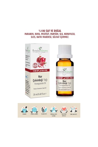Intense Natural Soğuk Sıkım Nar Çekirdeği Yağı Doğal Pomegranate Oil 20 ML